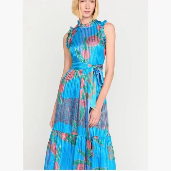 Like New Marie Oliver Alice Dress in Peacock Print - Picture 3 of 9